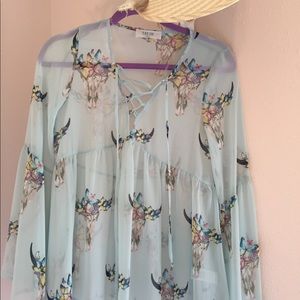 Peach love California shear top